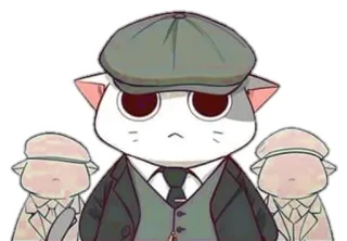 🐈 6f67c58f Katze, Gangster, Mafia, Anzug, Hut, Cartoon, Tier whatsapp sticker