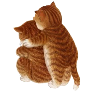😢 1a920b9f แมว, ลูกแมว, กอด, สัตว์, มิตรภาพ, น่ารัก telegram sticker