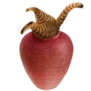 🙈 4fad9d3c แมว, แจกัน, สัตว์, สัตว์เลี้ยง, ตลก, ขี้เล่น telegram sticker