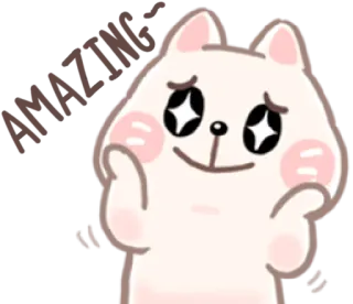🤩 2c254398 AMAZING! słodki, kot, niesamowity, błyszczący, kawaii, zwierzę, uroczy telegram sticker