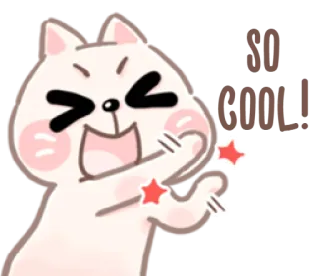 👏 839a3d95 SO COOL! kot, fajny, szczęśliwy, słodki, zabawny telegram sticker