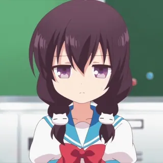 😒 52e3da6c Anime, Mädchen, Süß, Schuluniform, Zöpfe, Cartoon telegram sticker