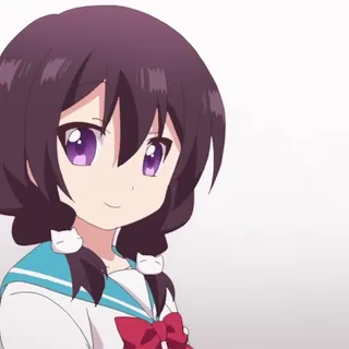 😲 b3982e85 Anime, Mädchen, Süß, Schuluniform, Lila Augen, Zöpfe telegram sticker