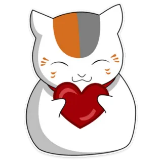 ❤️ 57f43393 kucing, hati, stiker, lucu, cinta, hewan, belang tiga whatsapp sticker