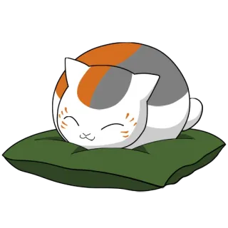 🛏 8d07290e kucing, lucu, belang tiga, bantal, tidur, hewan whatsapp sticker