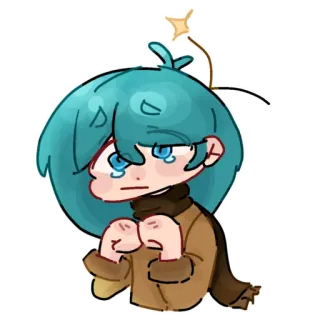 😢 4b26d0f0 Kreskówka, Naklejka, Postać, Smutny, Płaczący, Anime telegram sticker