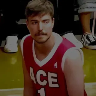 🌟 95885675 MrBeast Baloncesto, Youtuber, MrBeast, Jimmy Donaldson, Atleta telegram sticker