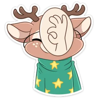 👌 b796cd22 사슴, 만화, 동물, 귀여운, 캐릭터, 카와이 telegram sticker