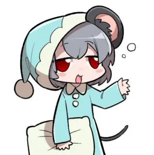 😪 ab72b2ba cartoon, anime, sleepy, mouse, pajamas, cute telegram sticker