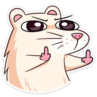 🖕 52af2287 hamster, doigt d'honneur, offensant, dessin animé, autocollant telegram sticker