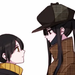 ⛓ cfa6bc98 Anime, Nhân vật, Hoạt hình, Minh họa, Chân dung, Tình bạn telegram sticker