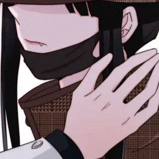 🍷 fc085687 Anime, Cô gái, Mặt nạ, Ma cà rồng, Phim hoạt hình, Răng nanh, Chân dung telegram sticker