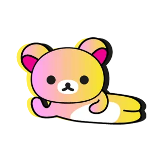 🙃 3469baba urso, fofo, animal, desenho animado, kawaii, deitado whatsapp sticker