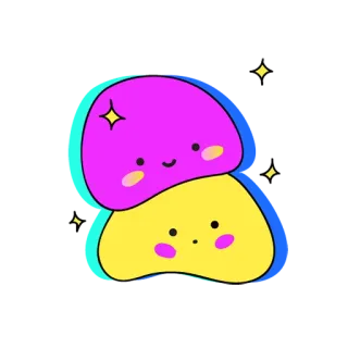 ✨ 6ef48b28 cogumelo, fofo, kawaii, comida, desenho animado, adesivo whatsapp sticker