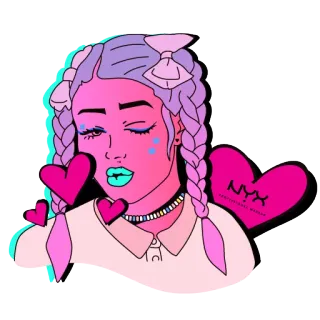 😘 e94f1c6a NYX adesivo, beleza, maquiagem, NYX, coração whatsapp sticker