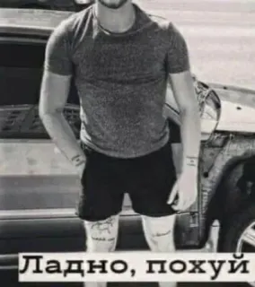 🍑 231fbbaf Ладно, похуй hombre, ruso, jerga, tatuaje telegram sticker