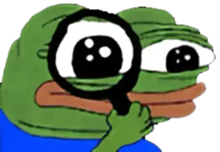 🔍 4b4aeaa7 Pepe the Frog pepe, rana, meme, lupa, meme de internet telegram sticker