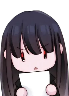 🤨 531146a4 อนิเมะผู้หญิง, จิบิ, น่ารัก, สติกเกอร์, กระดาษ, จริงจัง telegram sticker