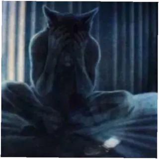 😭 13fb7a32 sedih, kucing, antropomorfik, menangis, tempat tidur whatsapp sticker