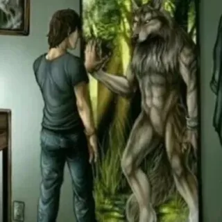 👨‍❤️‍💋‍👨 417a06d6 manusia serigala, fantasi, monster, transformasi whatsapp sticker