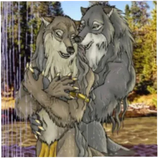 🔞 5a4a2dbb serigala, antropomorfik, cinta, fantasi, romantis whatsapp sticker