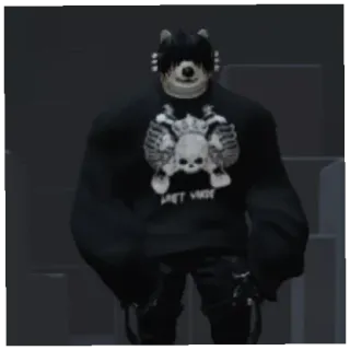 🇺🇲 61a63195 Last Wave tengkorak, emo, gotik, kerangka, anjing whatsapp sticker