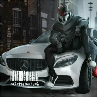 🦼 78a916d8 20319941001203 Furry, Serigala, Antropomorfik, Mobil, Perkotaan, Seni whatsapp sticker