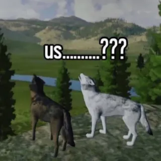 💕 f1f91095 us.......??? serigala, pertanyaan, alam, hewan whatsapp sticker