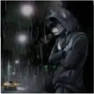 🧊 fe75404c Furry, Anthro, Hujan, Malam, Sedih, Kesepian whatsapp sticker
