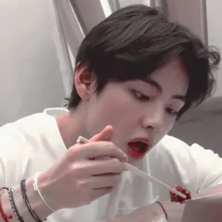 🐯 9edb0e8b 吃, 食物, 筷子, 韩式, 亚洲 telegram sticker