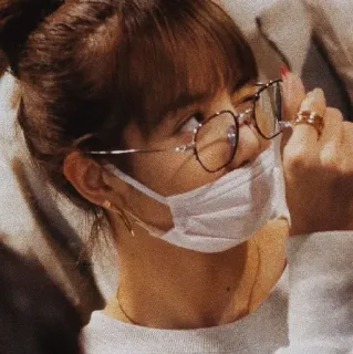 🐈 2837b717 woman, glasses, mask, portrait, face, person telegram sticker