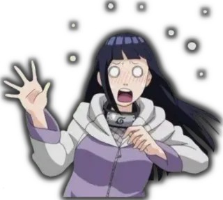 😱 d44c55cd Hinata Hyuga Naruto animé, dessin animé, surpris, choqué, Hinata, Naruto telegram sticker