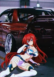 🤍 e069398c Rias Gremory High School DxD Anime, Charakter, Rias Gremory, High School DxD, Frau, rote Haare, sexy telegram sticker