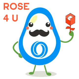 🌹 2b7d212a ROSE 4-U 만화, 장미, 꽃, 귀여운, 캐릭터 telegram sticker