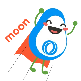 🚀 ba97c910 moon 마스코트, 달, 로고 telegram sticker