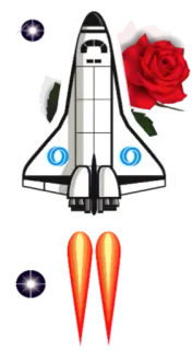 🚀 15bcd55d Space Shuttle, Rakete, Blume, Rose, Raumschiff, Fahrzeug, Technologie telegram sticker
