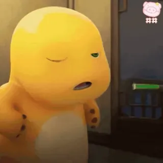 🍼 2b813141 yellow, cartoon, character, funny, sleepy, cute telegram sticker