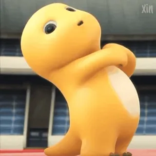 🍼 3b989f48 dinosaur, cartoon, cute, yellow telegram sticker