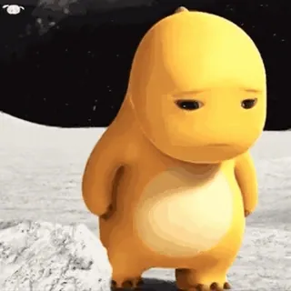 🍼 91283015 dinosaur, cute, sad, lonely, yellow, cartoon, animated, sticker telegram sticker