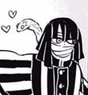 🐍 8cad0ec3 Obanai Iguro Demon Slayer アニメ, マンガ, 鬼滅の刃, 伊黒小芭内, 蛇, ハート, 可愛い whatsapp sticker