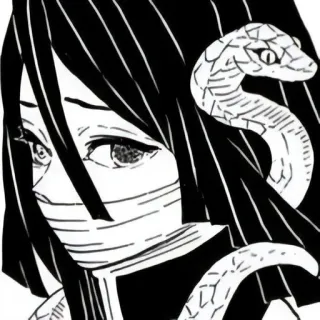 🐍 b5ff3ba1 Obanai Iguro Demon Slayer アニメ, マンガ, 鬼滅の刃, 伊黒小芭内, 蛇, キャラクター whatsapp sticker