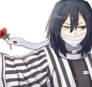 🐍 d814a2e0 Iguro Obanai Demon Slayer アニメ, 漫画, キャラクター, 蛇, 鬼滅の刃, 伊黒小芭内 whatsapp sticker