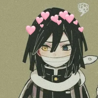 🐍 d9bf75e5 Obanai Iguro Demon Slayer アニメ, 漫画, 鬼滅の刃, ハート, 伊黒小芭内 whatsapp sticker