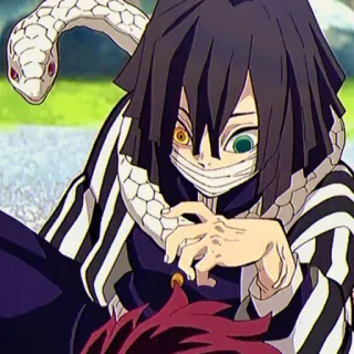 🐍 4562ab87 Obanai Iguro Demon Slayer anime, demon slayer, obanai iguro, snake, anime character telegram sticker