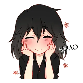 🙂 5cd3b1c9 мило 애니, 귀여운, 소녀, 웃는, 카와이, 치비 telegram sticker