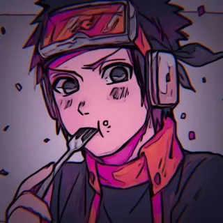 🌟 e9d7243c Obito Uchiha Naruto anime, Naruto, Obito Uchiha, dibujos animados, comiendo whatsapp sticker