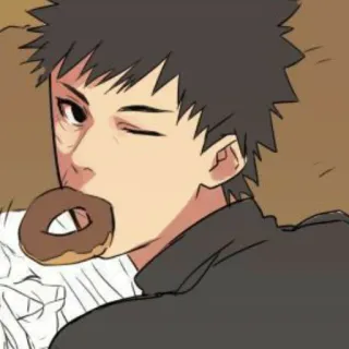 💍 a0e1abce donat, karakter, mengedipkan mata, makan telegram sticker