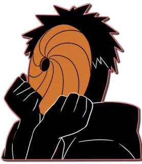 😍 23b9764b Tobi/Obito Uchiha Naruto anime, manga, Tobi, Obito Uchiha, Naruto, villain, mask, spiral telegram sticker