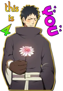 🌺 2e5a5a76 Obito Uchiha Naruto this is 4 you anime, naruto, obito uchiha, flower, sticker telegram sticker