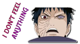 😠 6c5780db Obito Uchiha Naruto I DON'T FEEL ANYTHING anime, obito, naruto, uchiha telegram sticker